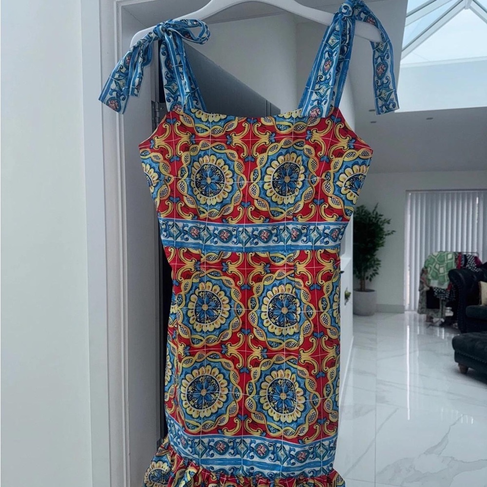 Colorful Patterned Sleeveless Dress